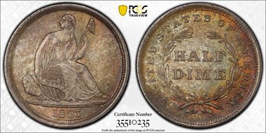 1837 H10C Seated, Large Date MS66+