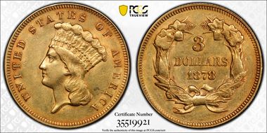 1878 $3 AU58