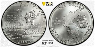 1991-D $1 Korea MS69