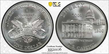 2001-P $1 Capitol Visitor MS70