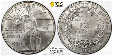 1996-S $1 Nat. Comm. Service MS69
