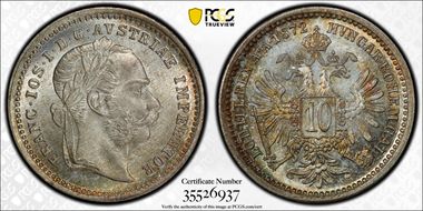 1872 10 Kr MS67