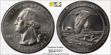 2018-P 25C Block Island NP MS67