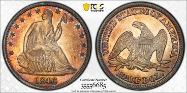 1846 50C 6/Horizontal 6 MS63