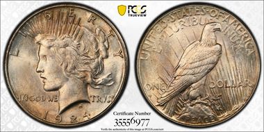 1924-S $1 AU58