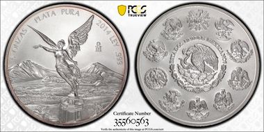 2014-Mo 5 Onza Libertad Ag MS69