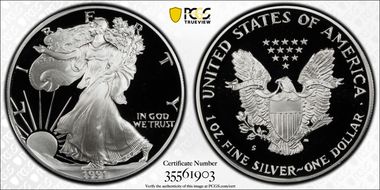 1991-S $1 Silver Eagle PR70DCAM