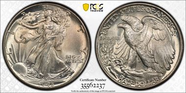 1945 50C FS-901, Missing Initials MS66