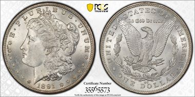 1891-CC $1 VAM 3, Spitting Eagle MS63