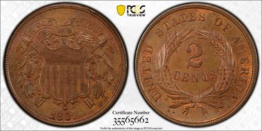 1867 2C MS64BN