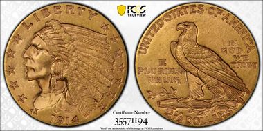 1914 $2.50 MS62