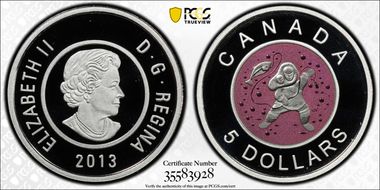 2013 $5 Mother/Baby Ice Fishing PR70DCAM