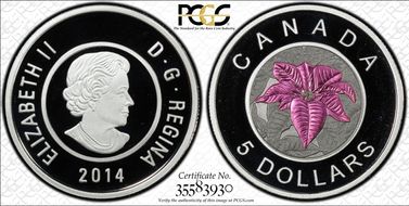 2014 $5 Poinsettia PR70DCAM