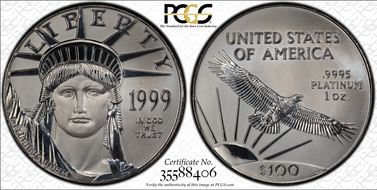 1999 $100 Statue of Liberty MS69