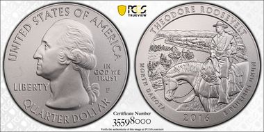2016-P 25C Theodore Roosevelt NP 5 oz Silver SP69
