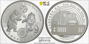 2017 Medal World Money Fair Berlin 1oz Silver PR69DCAM