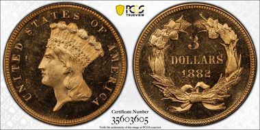 1882 $3 MS66PL