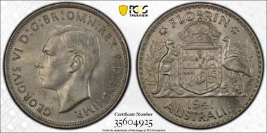 1941(m) Florin KM-40  Ag MS63