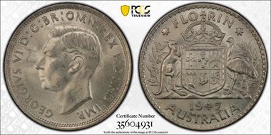1947(m) Florin KM-40a  Ag MS64