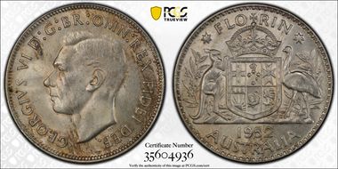 1952(m) Florin KM-48  Ag MS64
