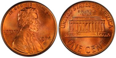 1974-D 1C MS67+ RD