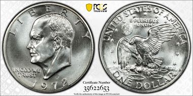 1972-S $1 Silver MS68