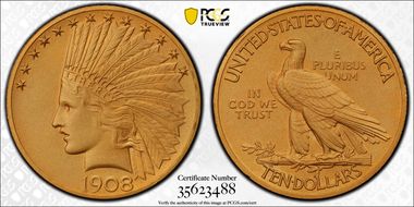 1908 $10 Matte PR66+