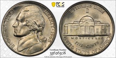 1945-D 5C RPM FS-501 MS66