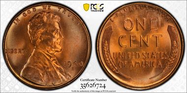 1940-S 1C MS67+ RD