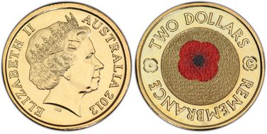 2012-C $2 Remembrance Day Colorized MS68