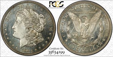 1921 $1 Morgan MS65PL