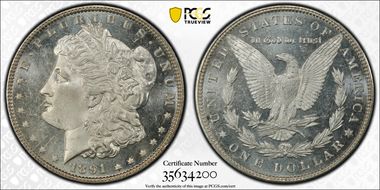 1891 $1 MS64PL
