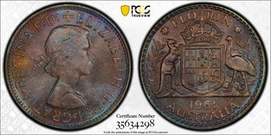 1961(m) Florin MS65