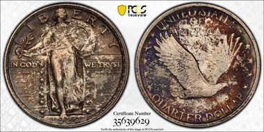 1920 25C Clashed Dies FS-401 MS64