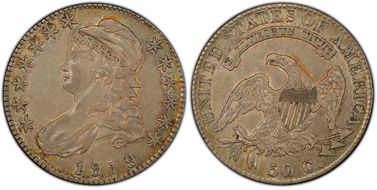 1819 50C Overton 108 AU50