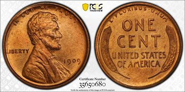 1909 1C Lincoln MS65RD