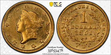 1851-D G$1 MS61