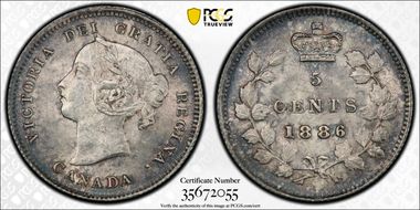 1886 5C ND 1/1 8/8/3 High Sm 6 MS65