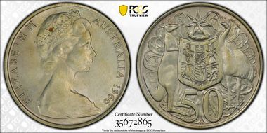 1966 50C KM-67  Ag MS65