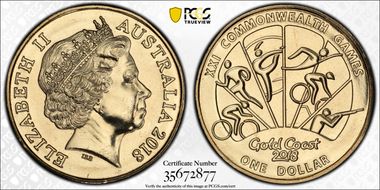 2018 $1 Commonwealth Games Sporting Events 3 of 4 MS68