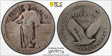 1916 25C Standing Liberty PO1