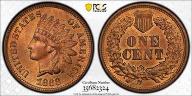 1868 1C MS65RB