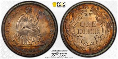 1862 10C MS65