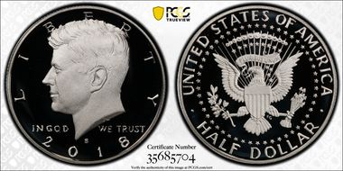 2018-S 50C Silver First Strike PR70DCAM