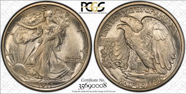 1917-D 50C Obverse MS64+