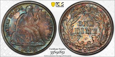 1888-S 10C MS66+