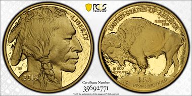 2018-W $50 American Buffalo .9999 Fine Gold First Strike PR70DCAM