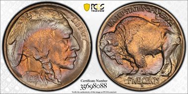 1913-D 5C Type 1 MS67+