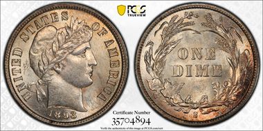 1893-S 10C MS62