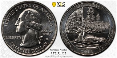 2018-D 25C Voyageurs NP MS66+